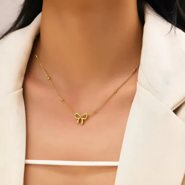 Amora Bow Necklace - Alinora Jewels - Image 4
