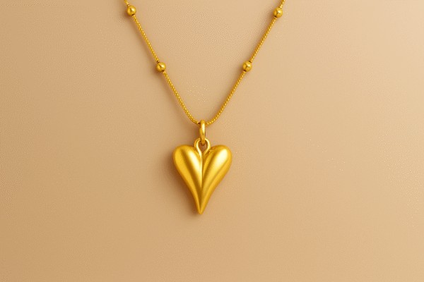 Classic  Gold Plated Heart Shape Pendant Necklace - Alinora Jewels - Image 4