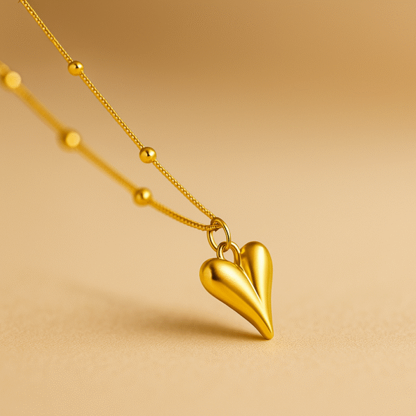 Classic  Gold Plated Heart Shape Pendant Necklace - Alinora Jewels - Image 3