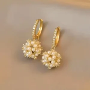 Classic Gold Plated Pearl Stud Earrings - Alinora Jewels