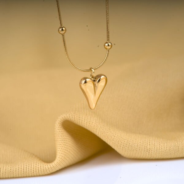 Classic  Gold Plated Heart Shape Pendant Necklace - Alinora Jewels - Image 2