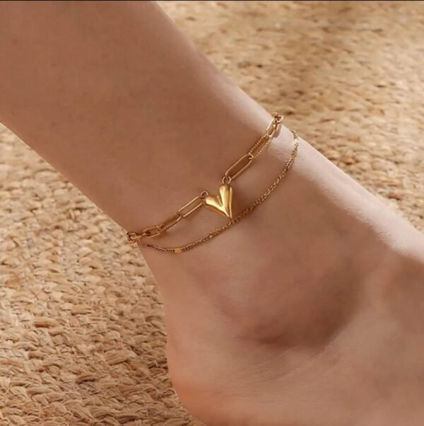 Versatile 2 in 1 Heart Anklet & Bracelet - Alinora Jewels - Image 4