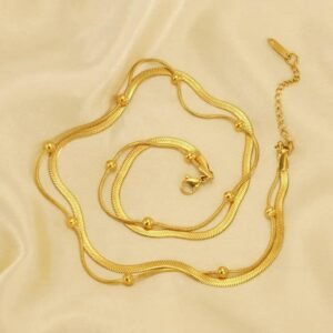 Mini Balls Snake style Gold plated Bracelets