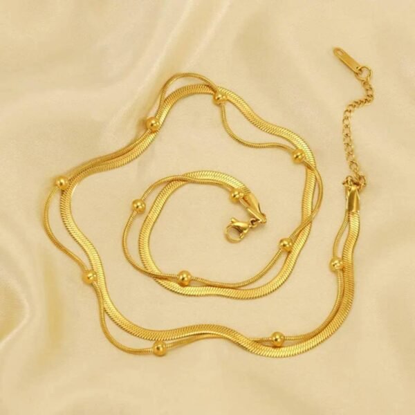 Mini Balls Snake style Gold plated Bracelets
