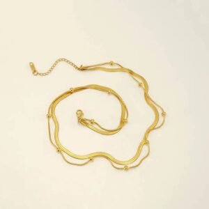 Mini Balls Snake style Gold plated Bracelets