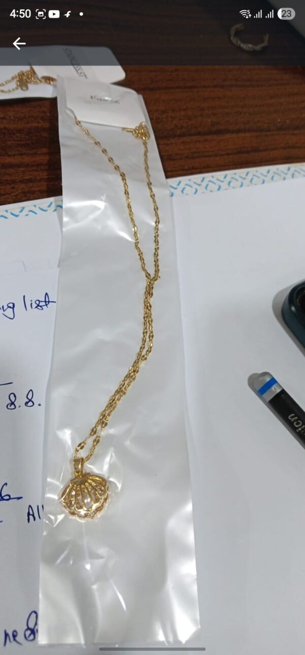 Elegant  Pearl Shell Pendant Necklace - Alinora Jewels - Image 6