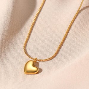 Gold Plated Heart Shape Necklace - Alinora Jewels
