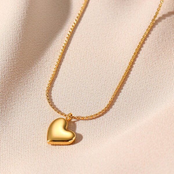 Gold Plated Heart Shape Necklace - Alinora Jewels