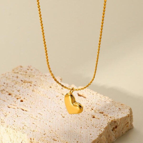 Gold Plated Heart Shape Necklace - Alinora Jewels - Image 3