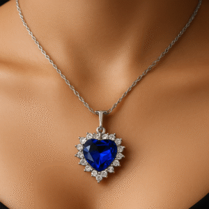 "Titanic" Blue Heart Crystal Necklace - Alinora Jewels