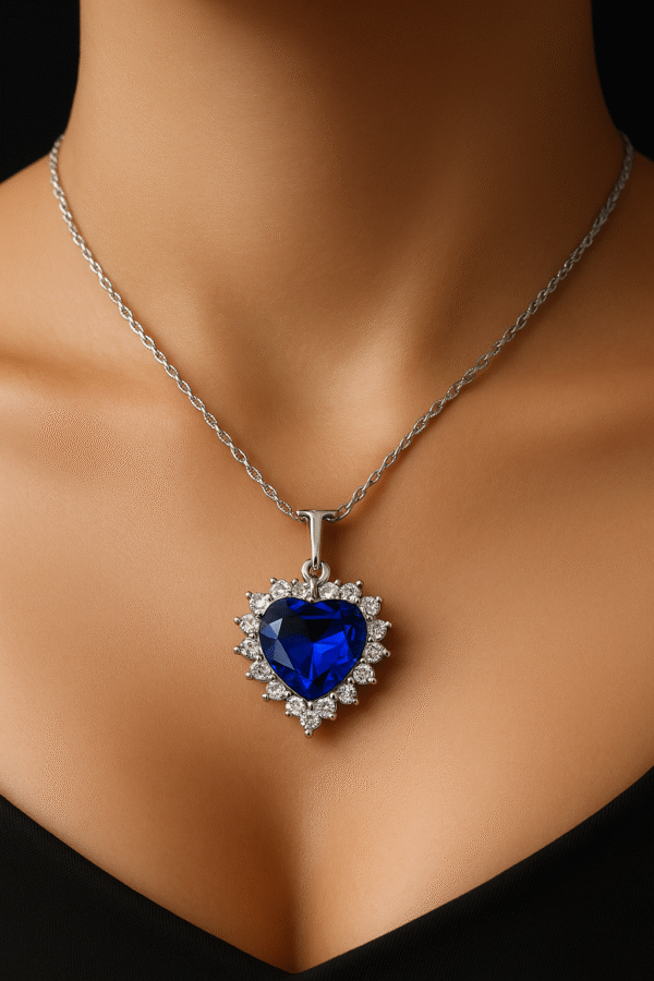 "Titanic" Blue Heart Crystal Necklace - Alinora Jewels