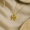 18k gold plated bow charm pendant