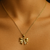 18k gold plated bow charm pendant