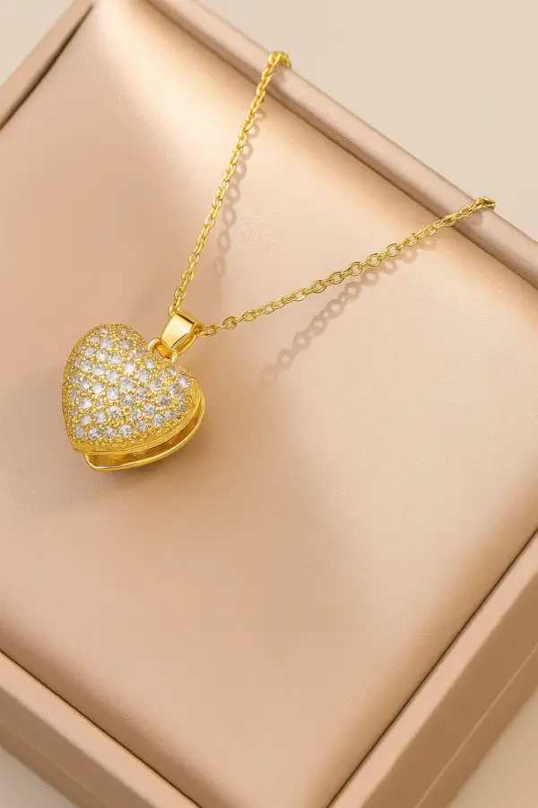 18k gold plated pearl heart necklace – elegant & timeless