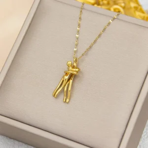 Affectionate Gold Plated "Hug" Necklace - Alinora Jewels